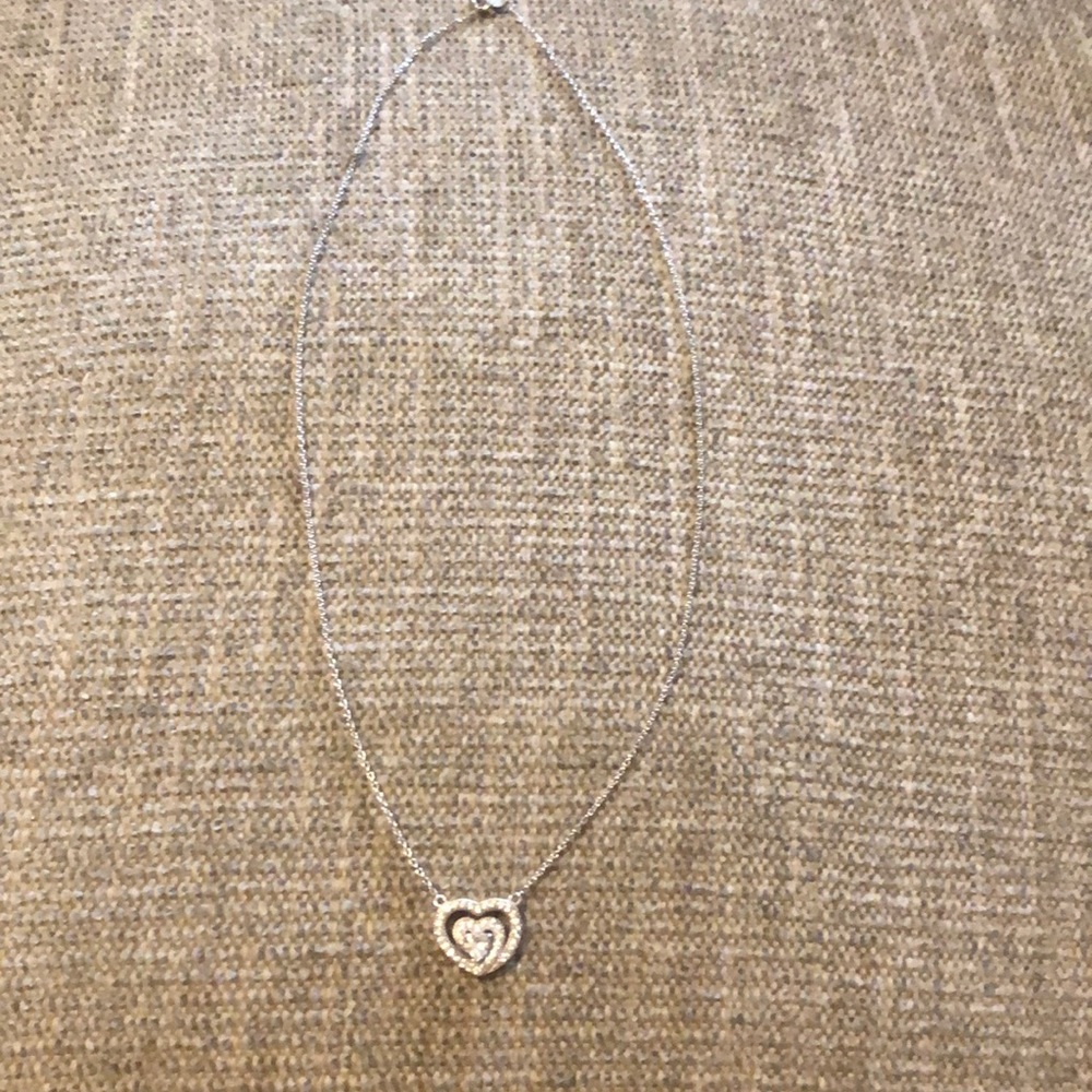 Sterling silver heart necklace.